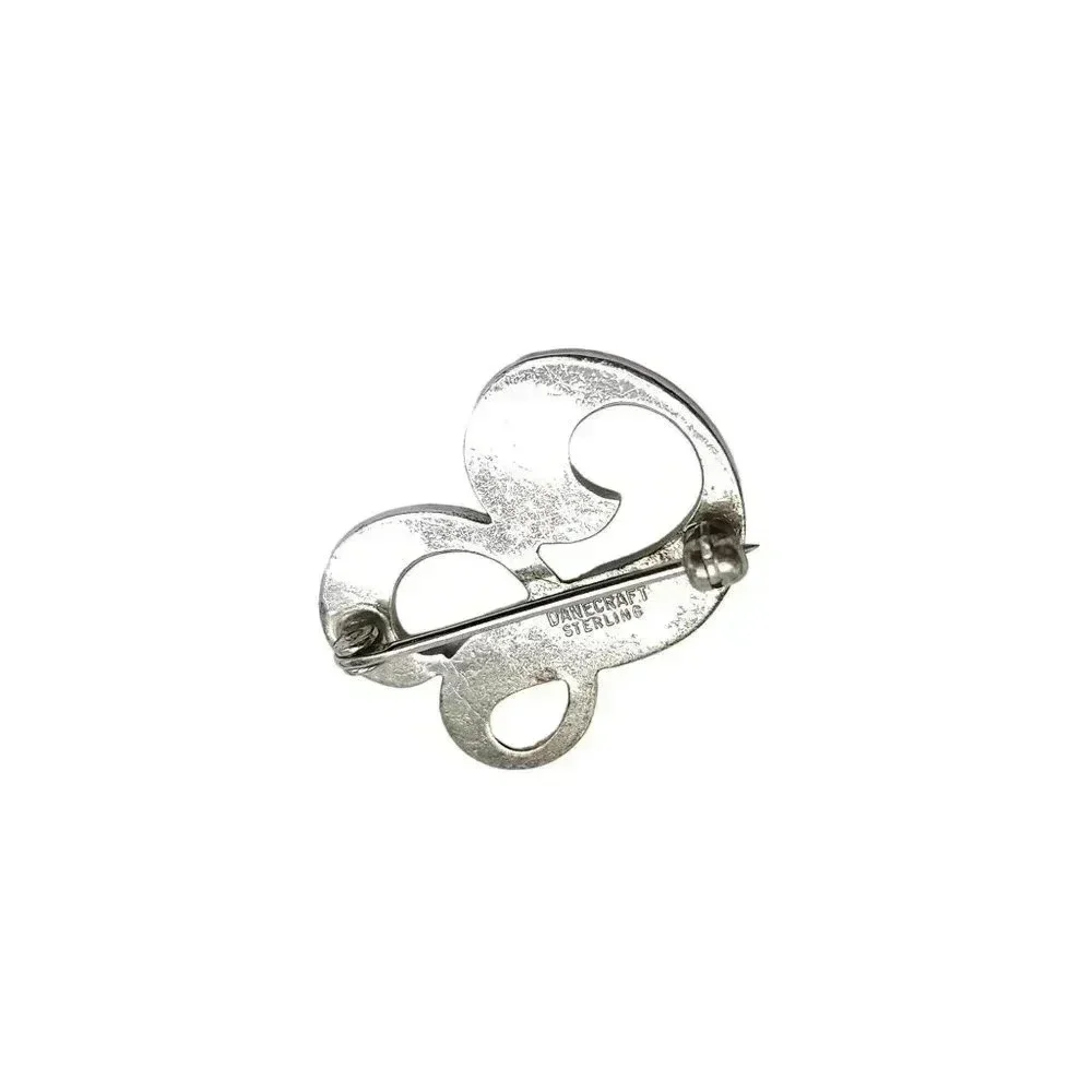 Danecraft Sterling Silver Swirl Monogram Inital S Brooch Pin Vintage